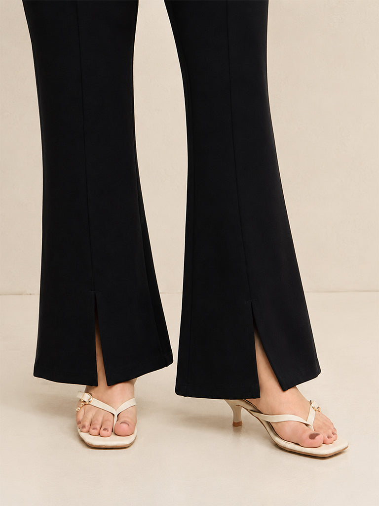 Gia Black High-Rise Flared Trousers