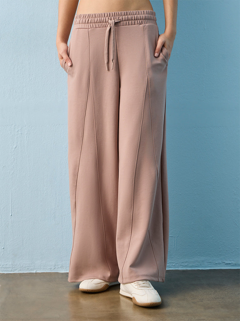 Nuoflexx Taupe Solid High-Rise Pants