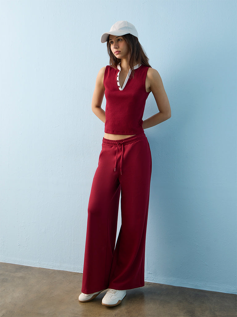 Nuoflexx Red High-Rise Pants