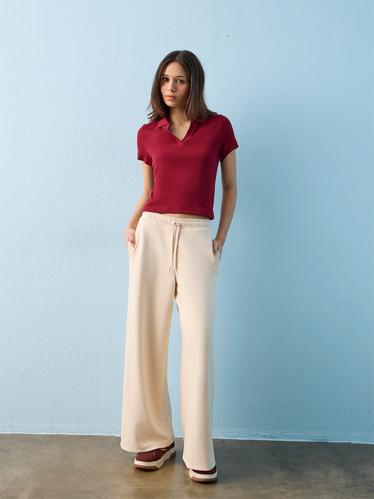 Nuoflexx Cream High-Rise Pants