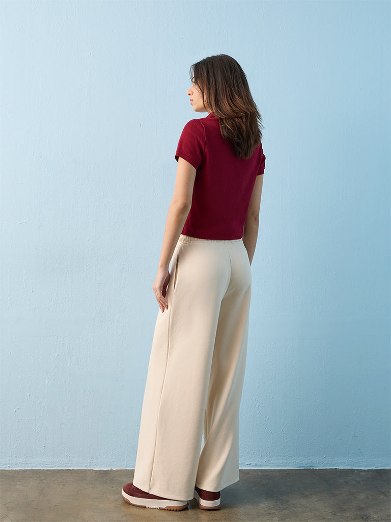 Nuoflexx Cream High-Rise Pants