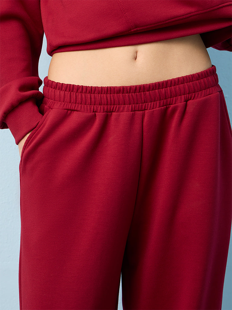 Nuoflexx Maroon High-Rise Joggers