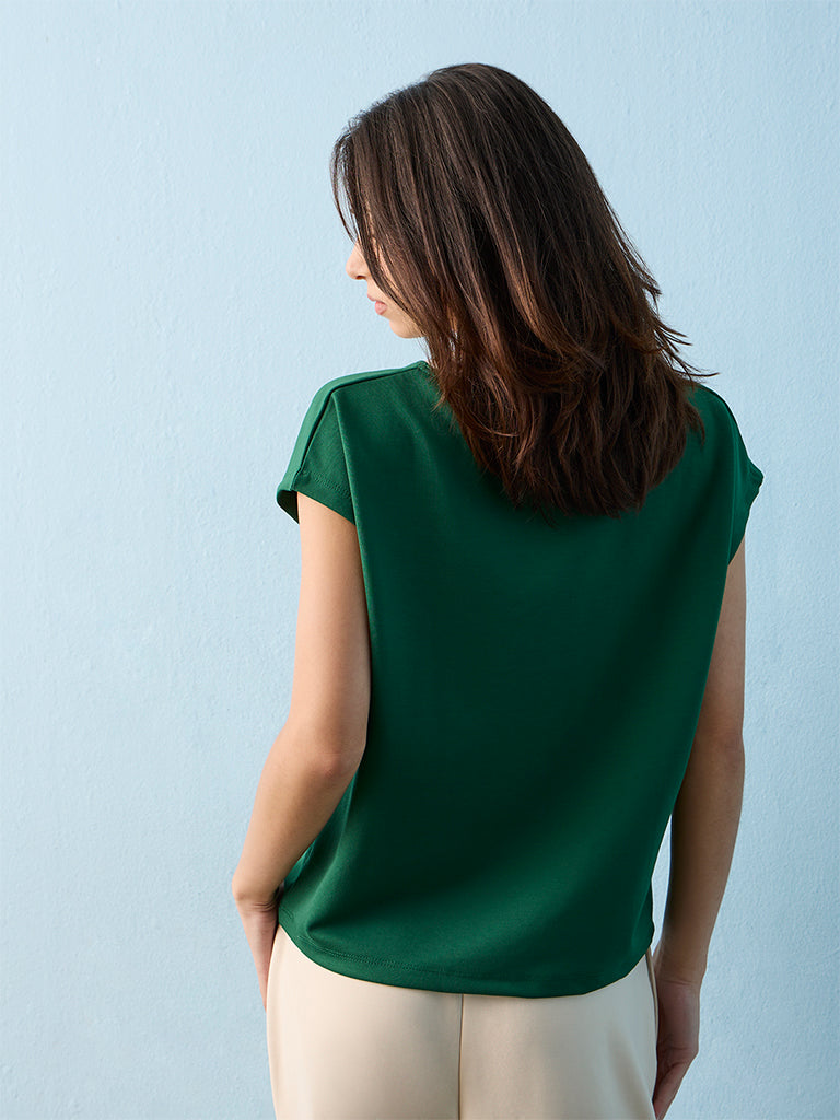 Nuoflexx Green Text-Detail T-Shirt