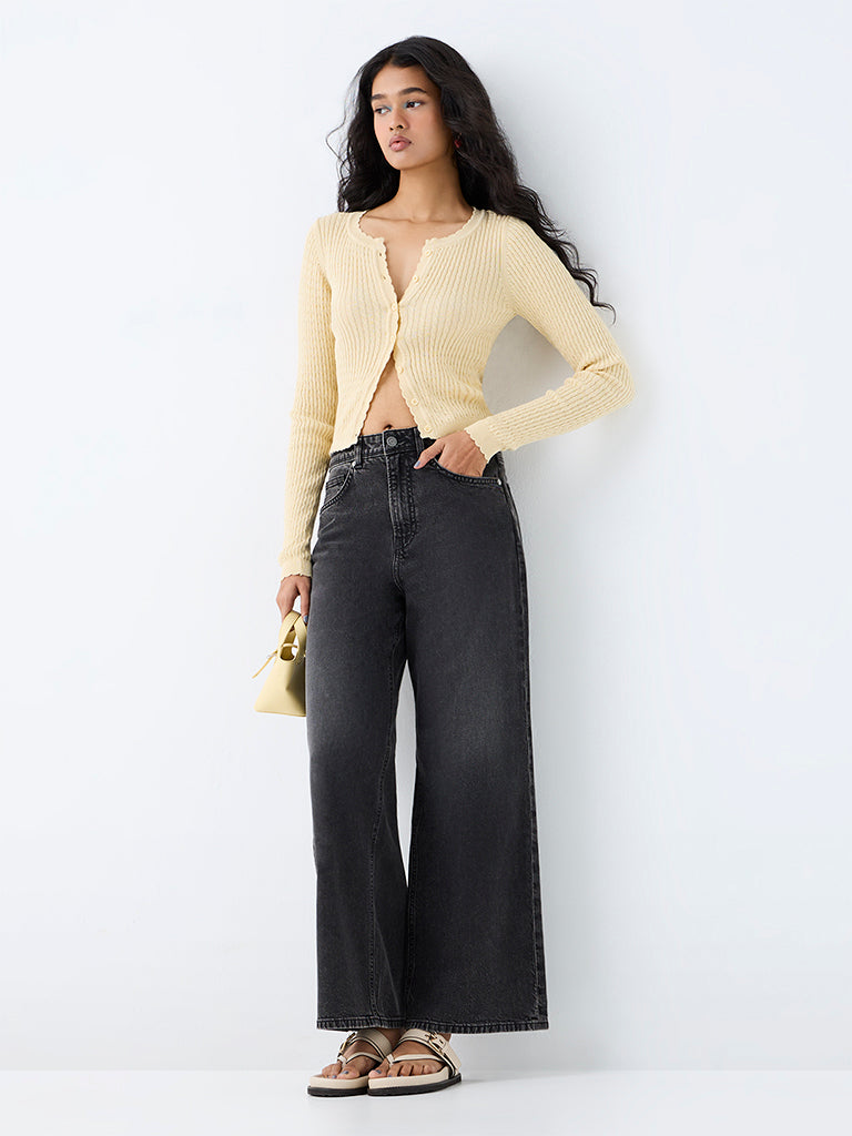 Nuon Black Light Washed High-Rise Jeans