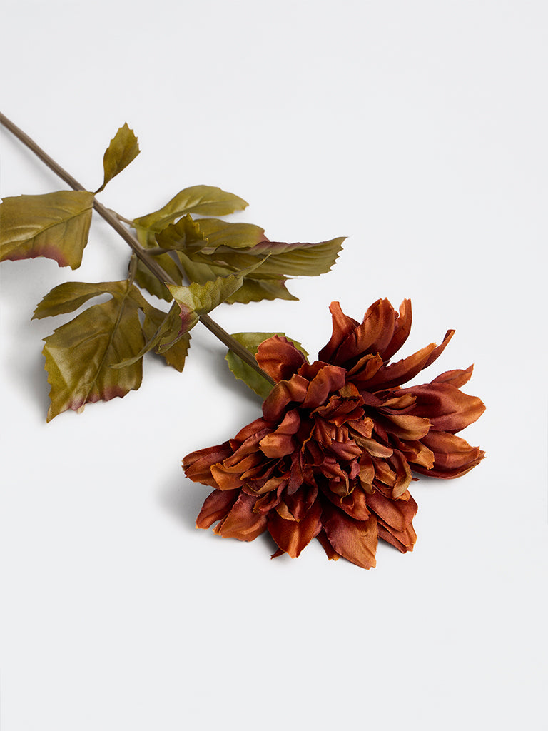 Westside Home Rust Artificial Dahlia Flower Stem