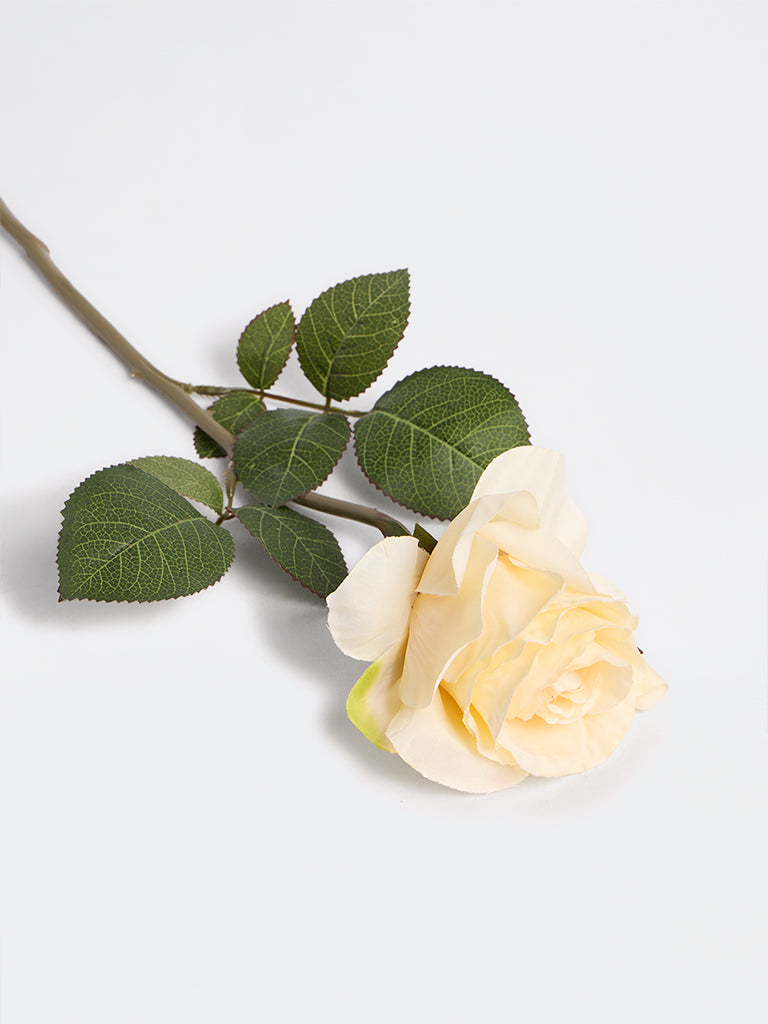 Westside Home White Artificial Rose Flower Stem