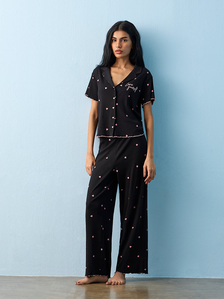 Superstar Black Ribbed-Textured Cotton-Blend Shirt