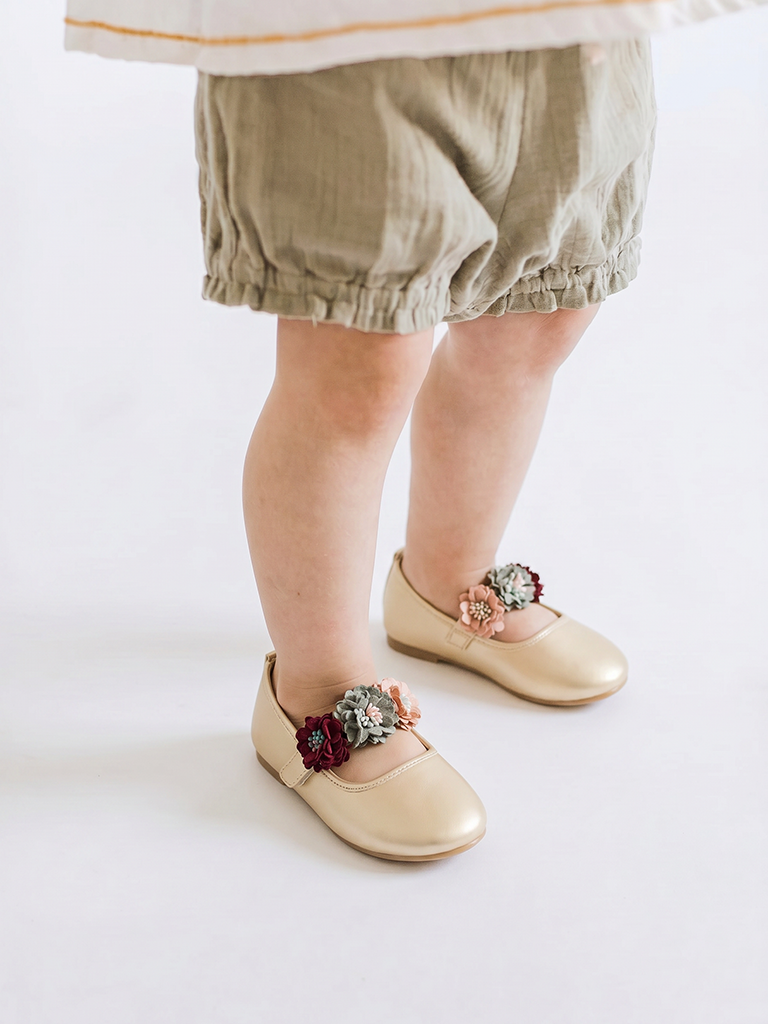 Yellow Gold Mary Jane Shoes