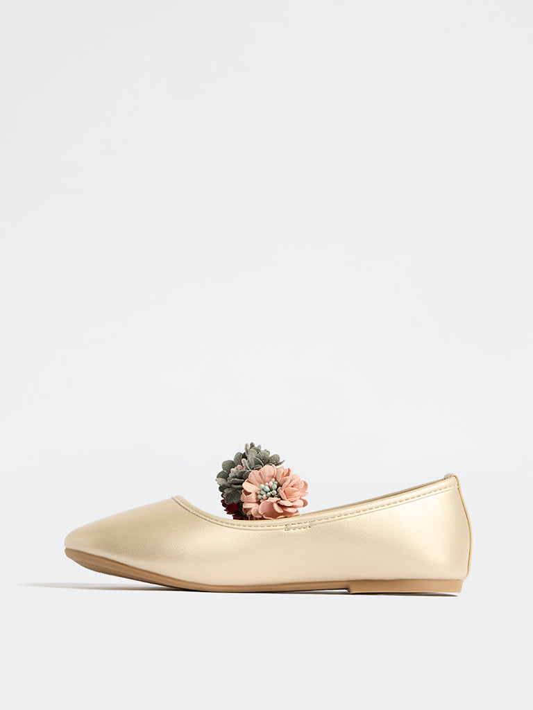 Yellow Gold Mary Jane Shoes