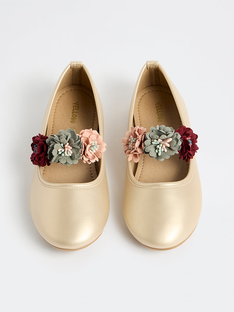 Yellow Gold Mary Jane Shoes