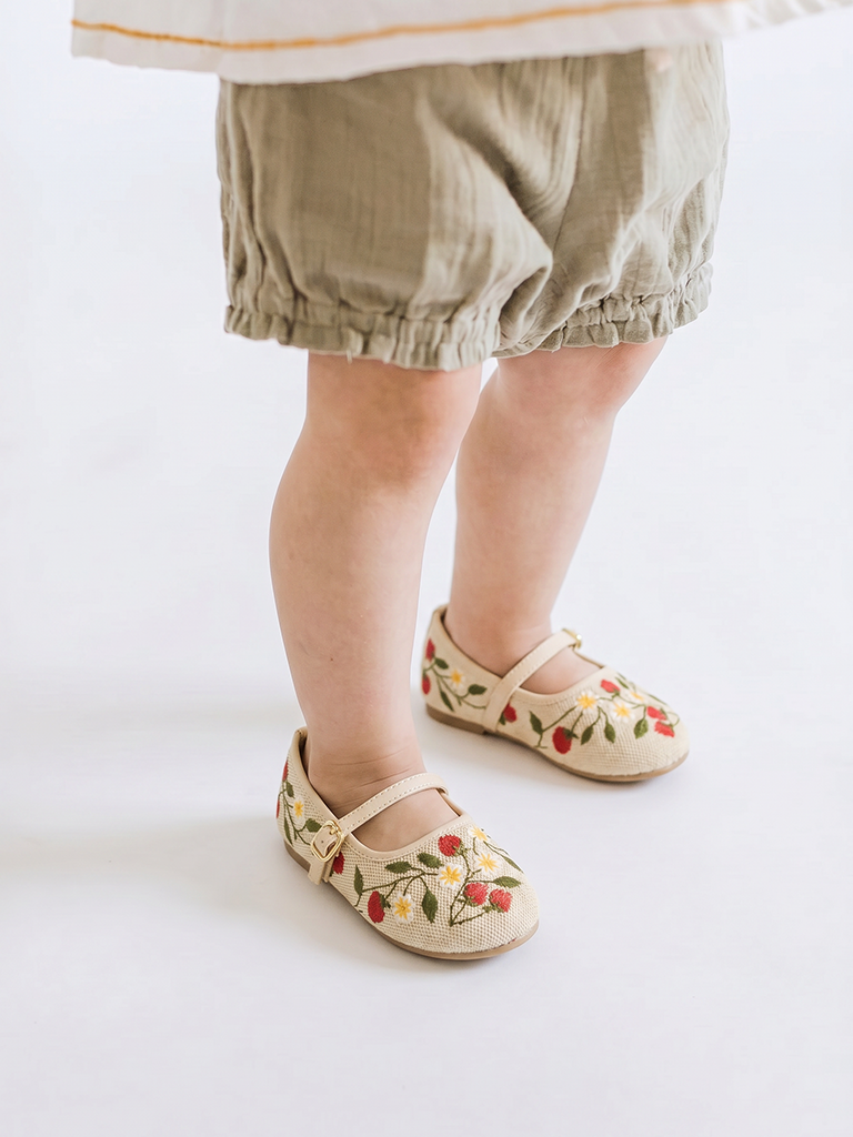 Yellow Beige Mary Jane Shoes