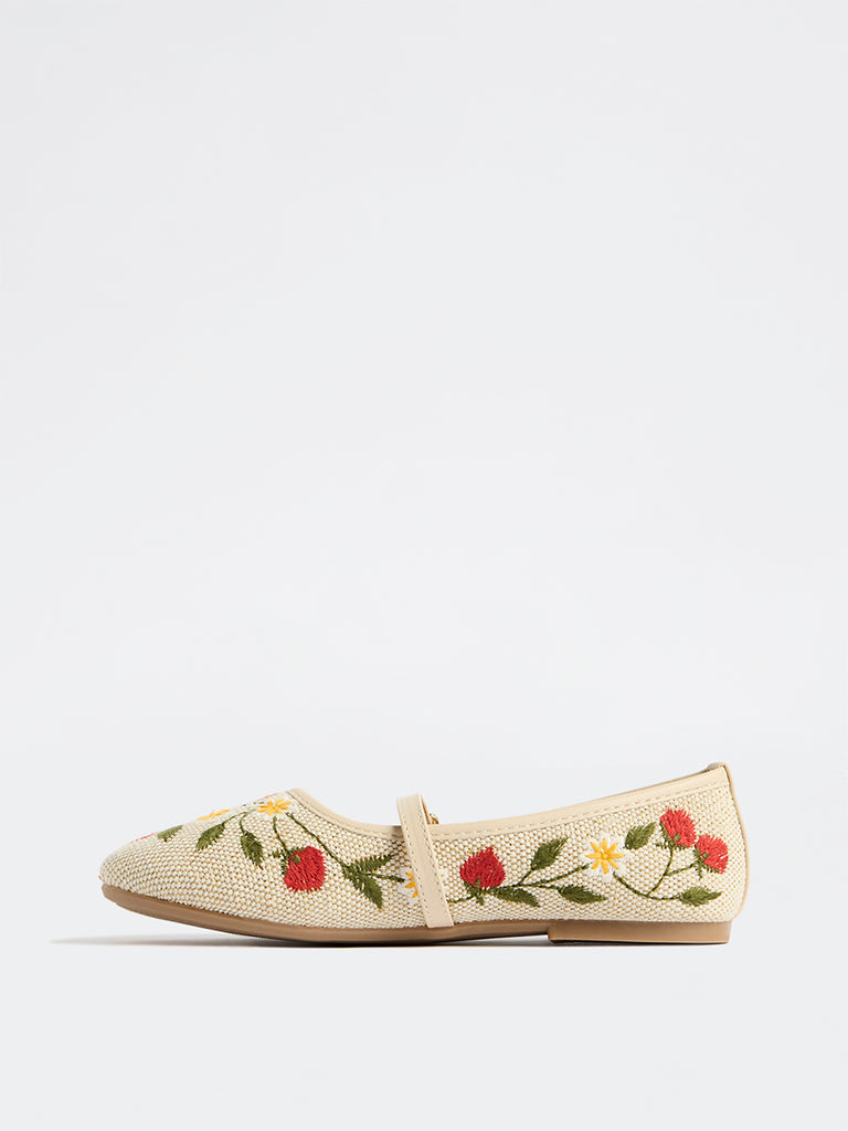 Yellow Beige Mary Jane Shoes
