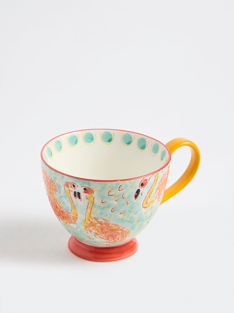 Westside Home Aqua Flamingo Printed Cup