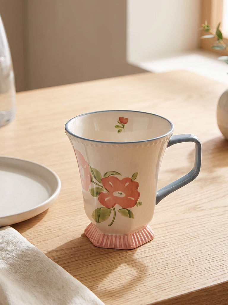 Westside Home Multicolor Floral Printed Square Base Mug