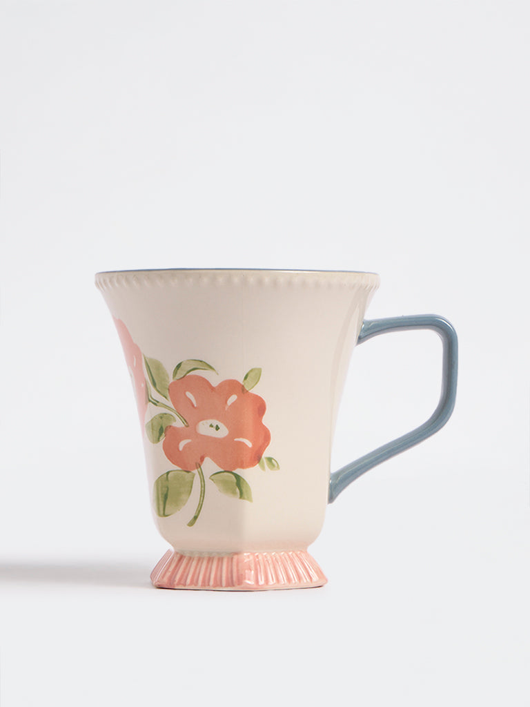 Westside Home Multicolor Floral Printed Square Base Mug