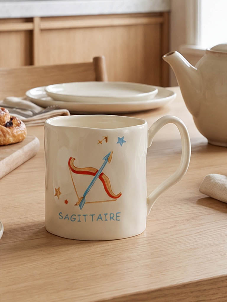 Westside Home Off-White Sagittarius Zodiac Design Mug