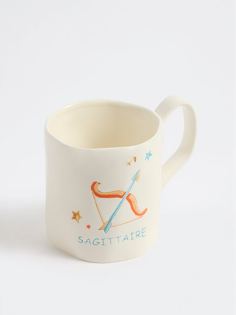 Westside Home Off-White Sagittarius Zodiac Design Mug