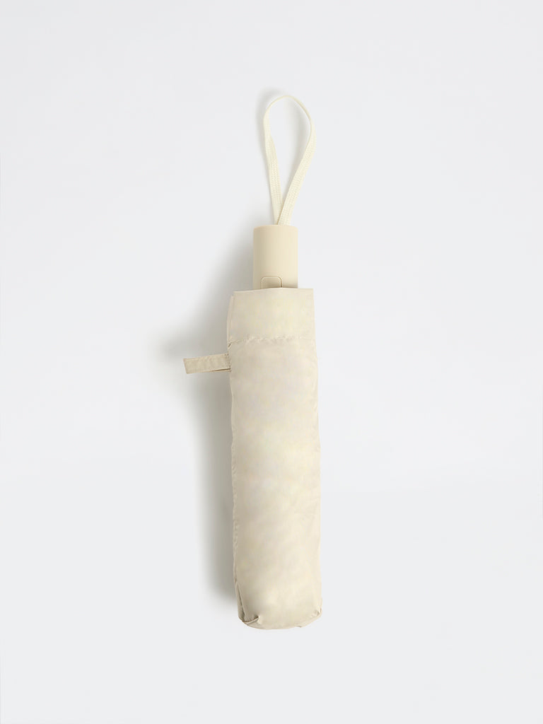 Westside Accessories Off-White Foldable Umbrella with Cover