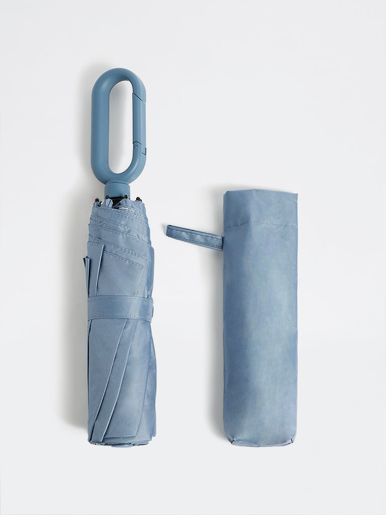 Westside Accessories Dusty Blue Foldable Umbrella with Cover