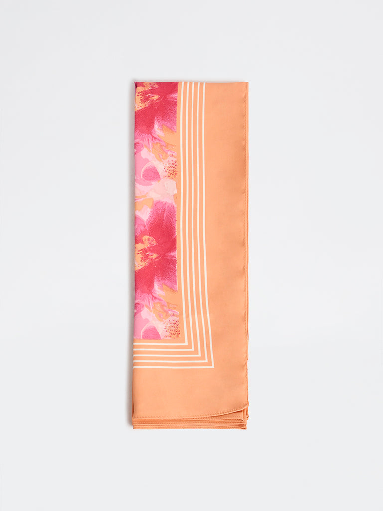 Westside Accessories Pink Floral Printed Scarf