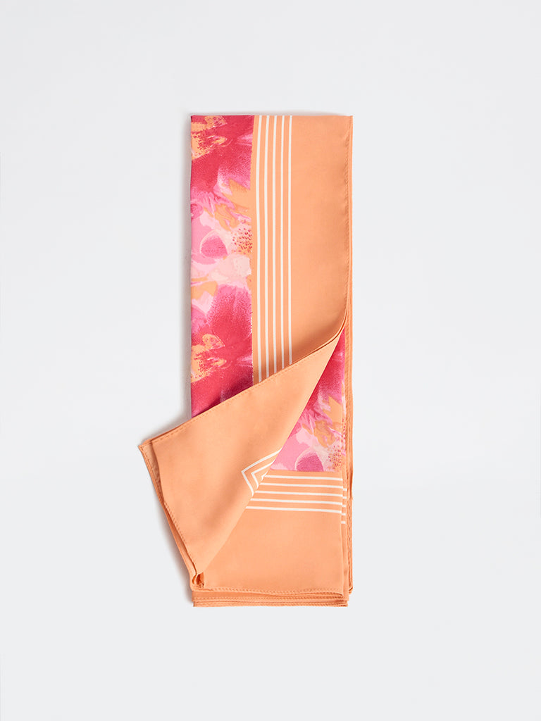 Westside Accessories Pink Floral Printed Scarf