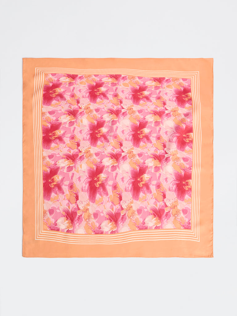 Westside Accessories Pink Floral Printed Scarf