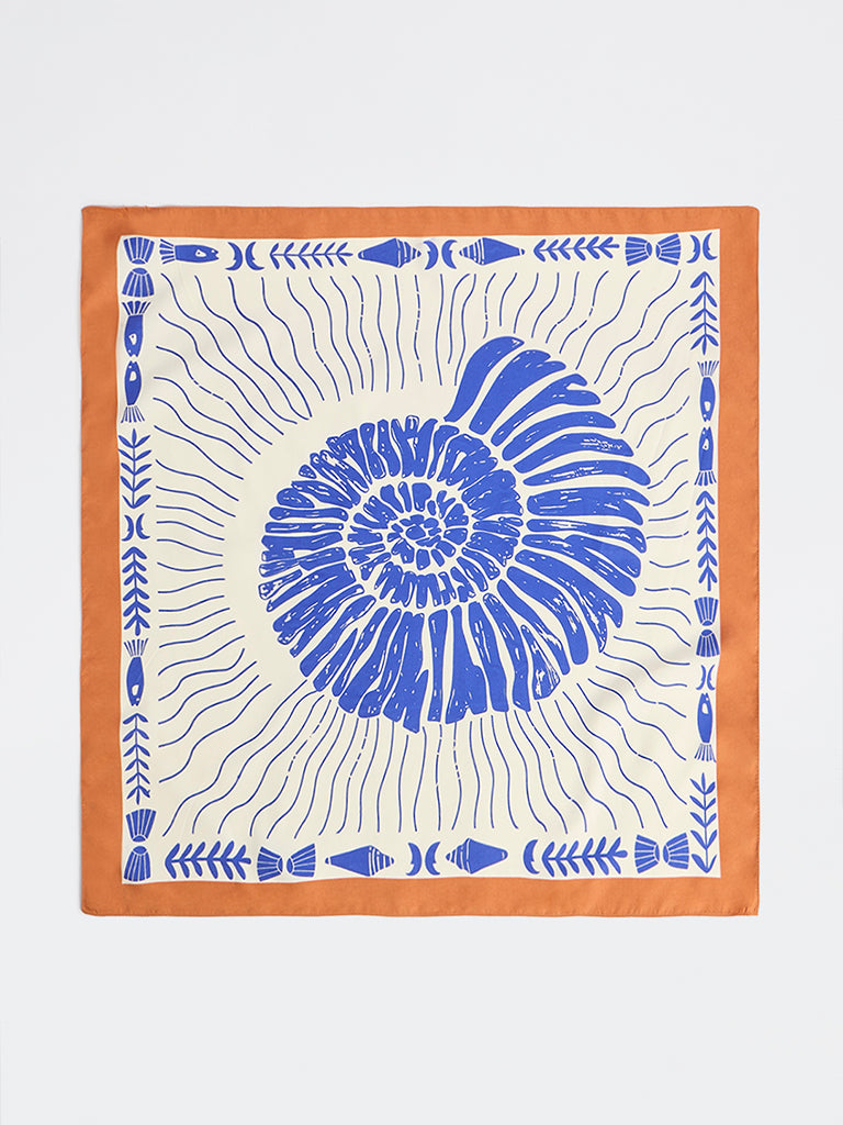 Westside Accessories Blue Shell Printed Scarf