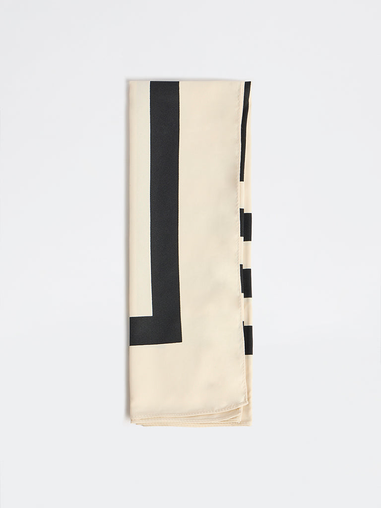 Westside Accessories Off-White Geometric Printed Scarf