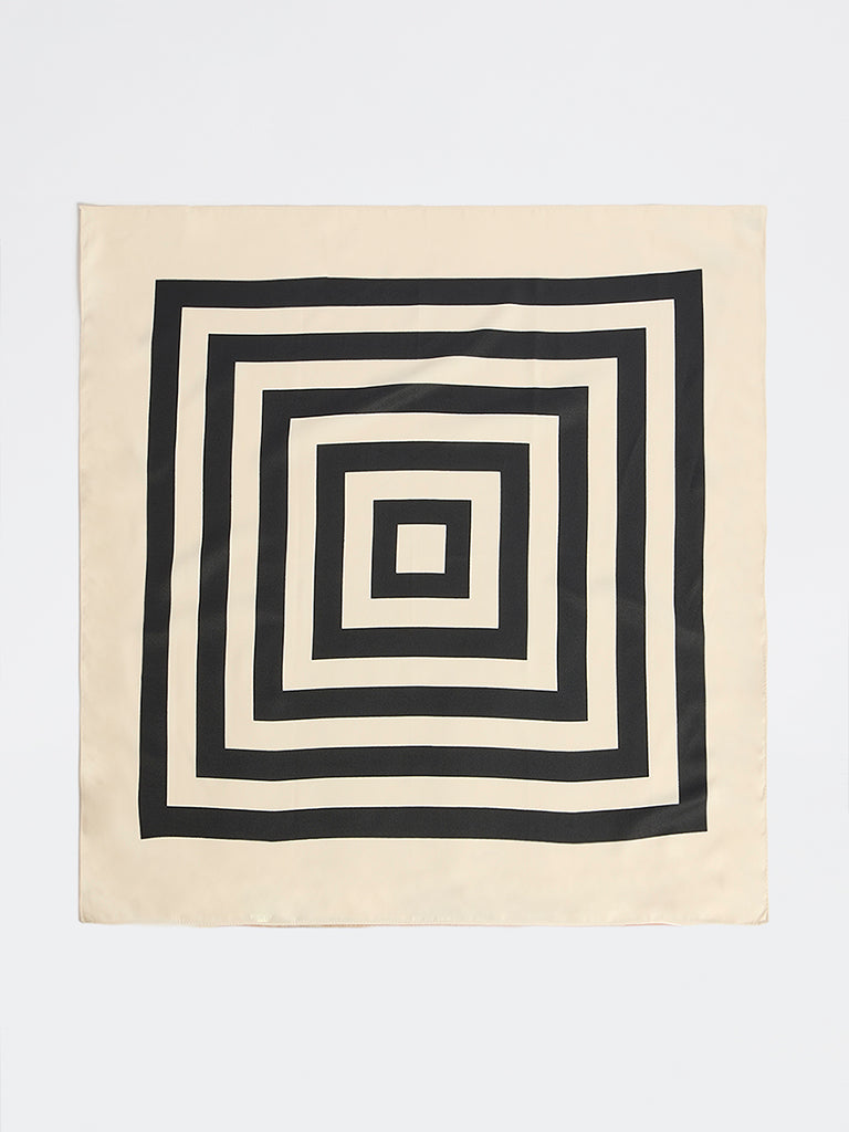Westside Accessories Off-White Geometric Printed Scarf