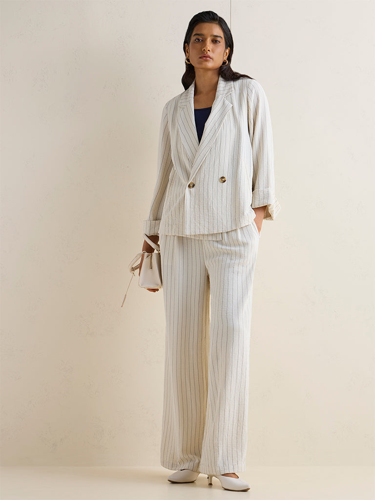 Wardrobe Off-White Striped High-Rise Trousers