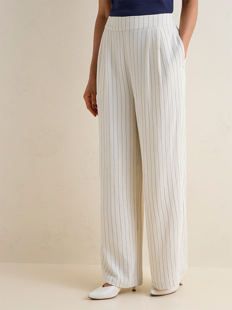 Wardrobe Off-White Striped High-Rise Trousers