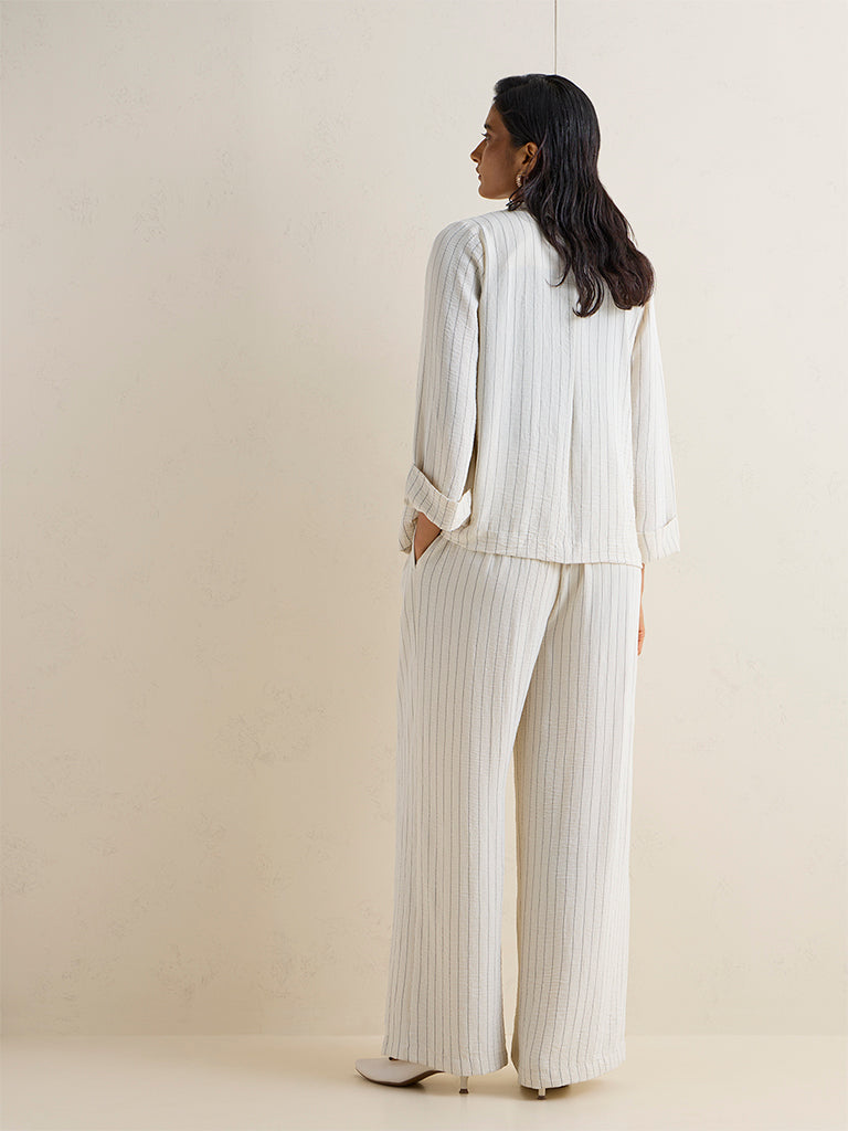 Wardrobe Off-White Striped High-Rise Trousers