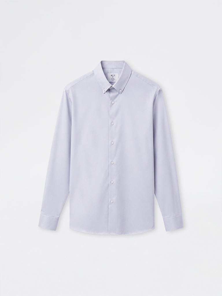 WES Formals Grey Solid Slim-Fit Cotton Shirt