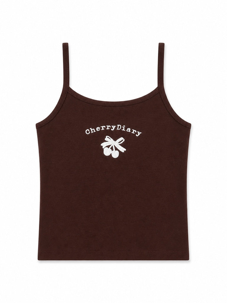 Y&F Kids Girls Brown Graphic Printed Cotton-Blend Top