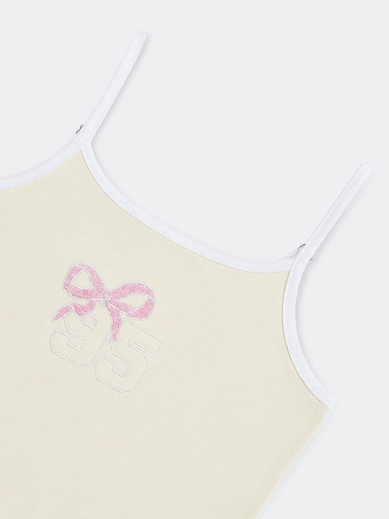 Y&F Kids Girls Yellow Printed Cotton-Blend Camisole Top