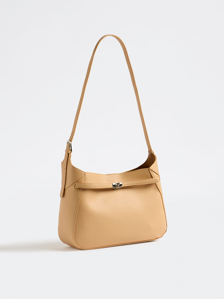 Westside Beige Shoulder Bag with Pouch