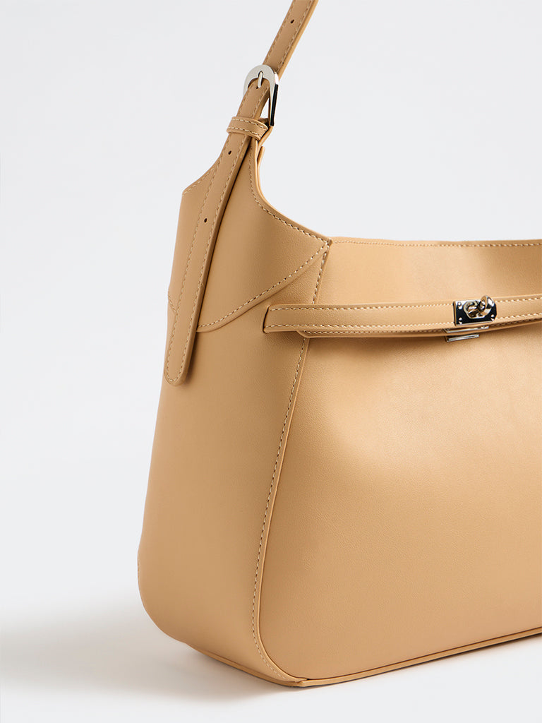 Westside Beige Shoulder Bag with Pouch