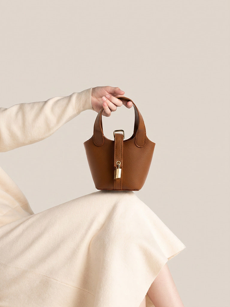 Westside Accessories Brown Textured Bucket Sling Bag