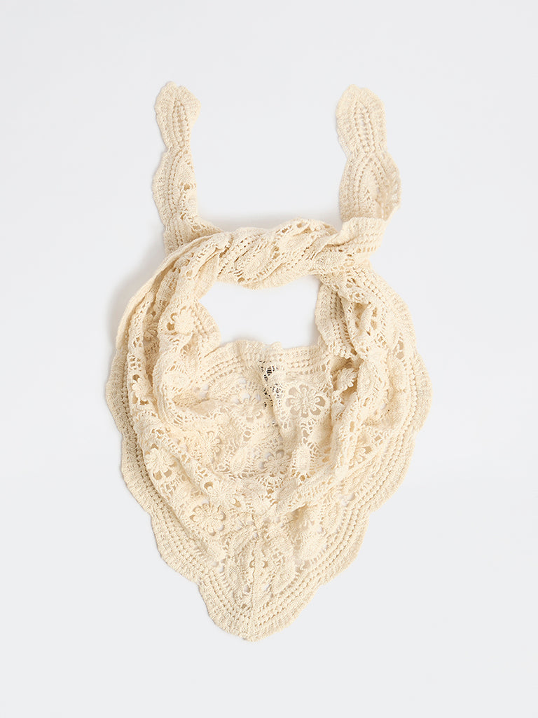 Westside Accessories Off-White Crochet Scarf