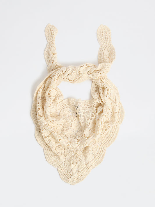 Westside Accessories Off-White Crochet Scarf