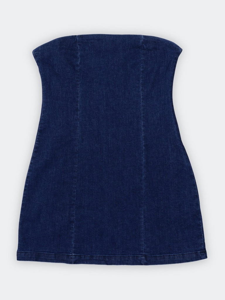 Nuon Blue Denim Off-Shoulder Dress