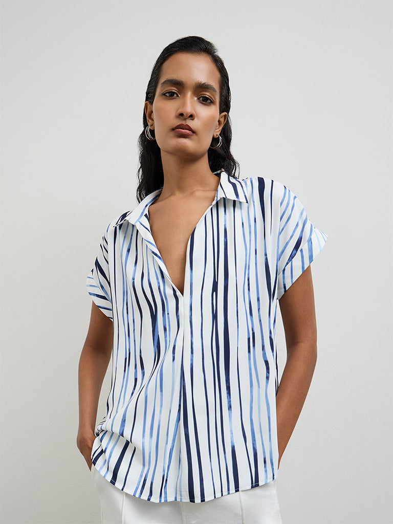 Wardrobe White Striped Blouse