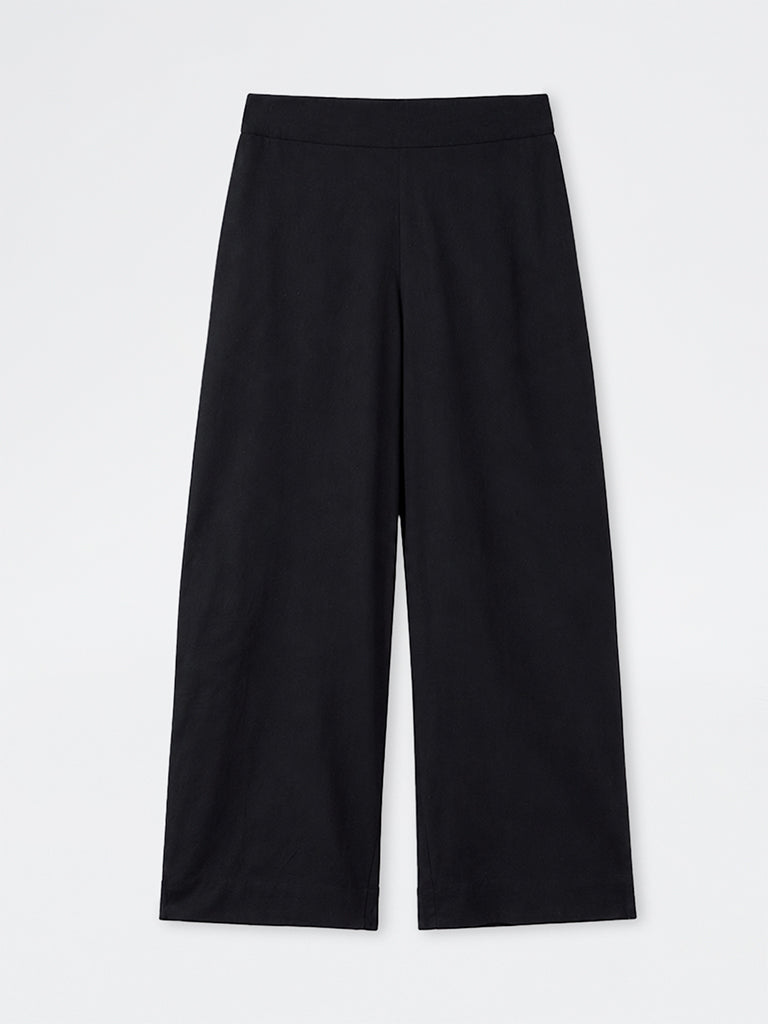 Diza Black Geometric Embroidered Pants
