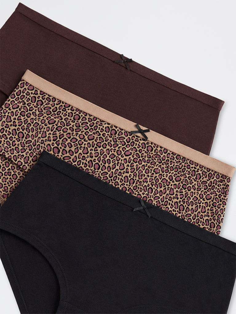 Wunderlove 3-Pack Printed Cotton-Blend Low-Rise Briefs