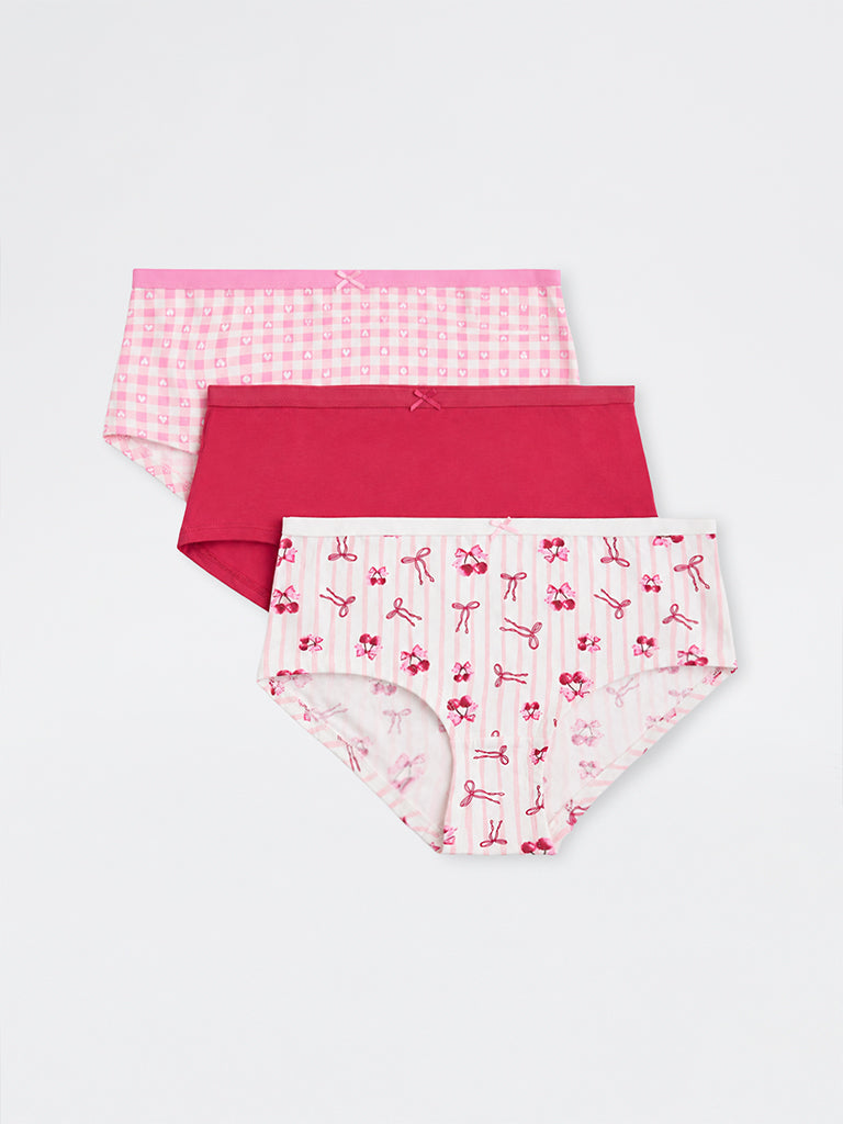 Wunderlove 3-Pack Printed Low-Rise Cotton-Blend Briefs