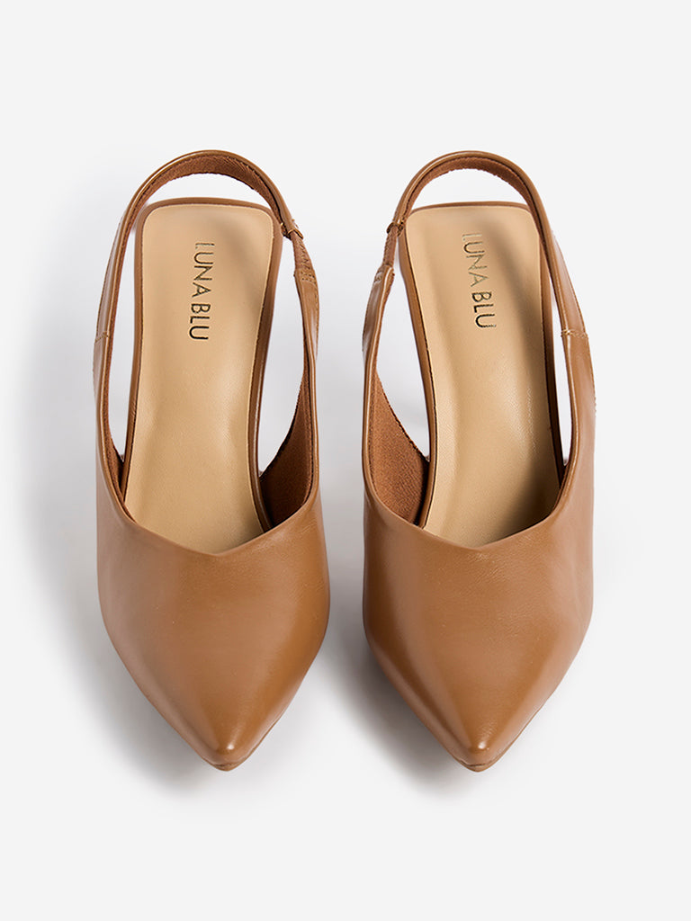 LUNA BLU Tan Stiletto Heel Shoes