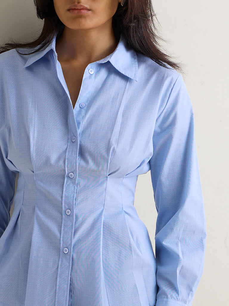 Wardrobe Blue Solid Blouse