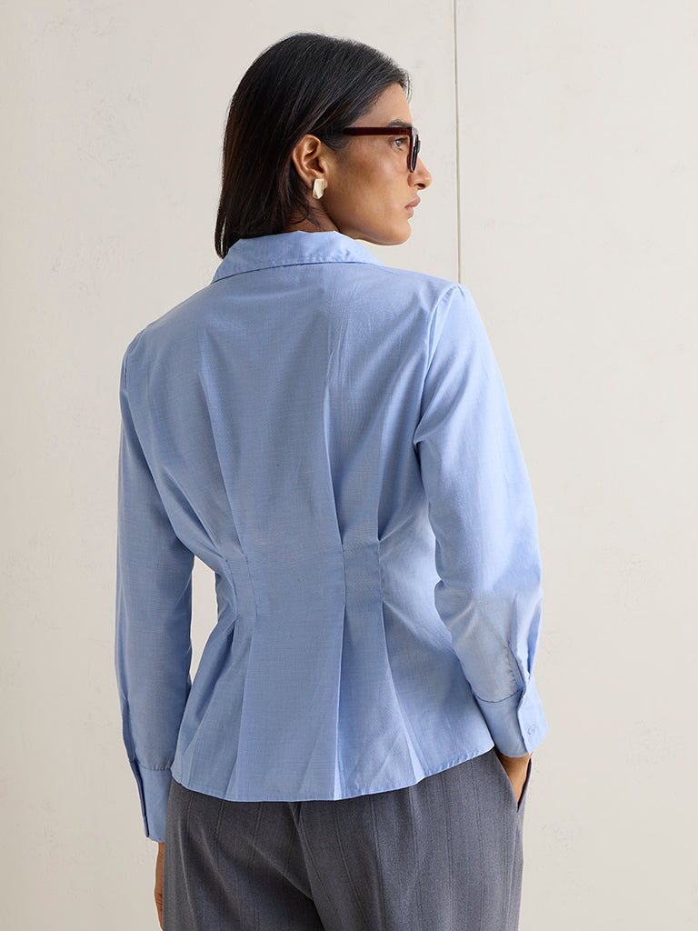 Wardrobe Blue Solid Blouse