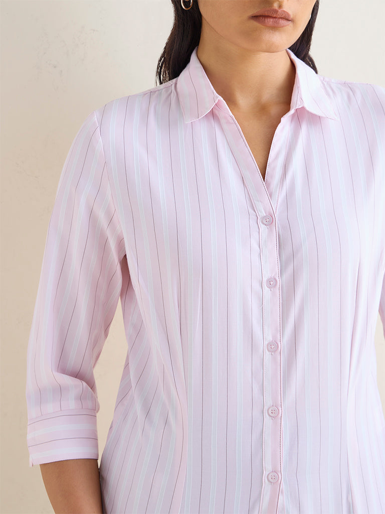 Wardrobe Pink Striped Shirt
