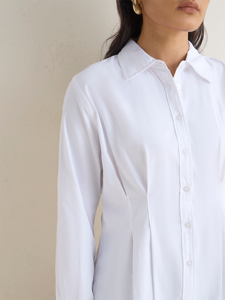 Wardrobe White Solid Blouse